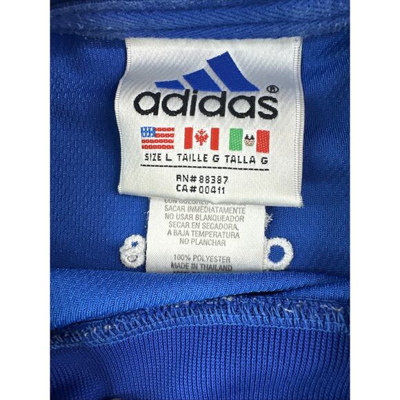 Adidas Mens Large Blue Short Sleeve Training Shirt Royal Vintage 1990S Flag Tag - Picture 3 of 11